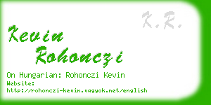 kevin rohonczi business card